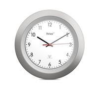 MEBUS Funk-Wanduhr / klassisches Model / silberner Rahmen / weißes Zifferblatt / 29cm Durchmesser / Rund / Funkuhr (DCF77) / Modell: 19448 / Farbe: Silber, Weiß