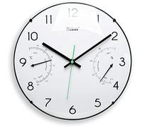 Mebus moderne quarz-wanduhr mit temperaturanzeige und luftfeuchtigkeit