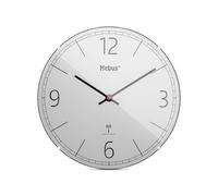 Mebus Reloj de Pared inalámbrico, silencioso, cúpula, sin Marco, Gris, Modelo 12986 - Diseño Moderno y Hora exacta