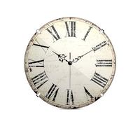 Mebus Reloj de Pared Vintage con números Romanos, sin Ruido de tictac Gracias al Mecanismo de Cuarzo preciso, Cubierta de Cristal cúpula, diámetro: 35 cm, Antiguo