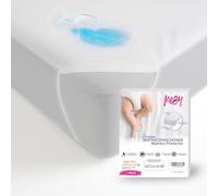 MEBY Protector de colchón impermeable para bebé, 70 x 140 cm, transpirable, de algodón, impermeable, antihumedad, elástico, sin crujidos, color blanco,M11