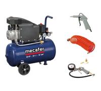Mecafer Compresor de aire horizontal 24 L - 2 HP - 8 Bar - Azul