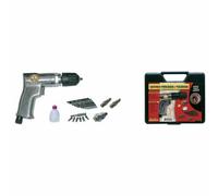 Mecafer Kit de taladro y destornillador neumático con 10 taladros y brocas