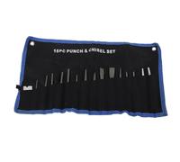 Mecánicos de 16pcs Puntos y cincelas Pin Center Caper Calibre frío con bolsa de rollada de almacenamiento