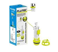 Mecanismo de descarga universal para inodoro Doble Pulsador con Cable Regulador |Sistema de Doble Descarga 3L/6L ahorro de agua y silencioso | 5 años de garantia | FLUTEC, FLUVIA