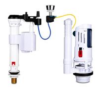 Mecanismo de descarga y llenado WC anti fugas de agua para cisterna de inodoro universal, con cable, doble descarga. (Llenado INFERIOR Ref. 0122401)