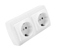 Mecanismos eléctricosSerie Mural de superficieMUR66U BASE DOBLE SCHUKO 2P+T BLANCA SERIE MURAL