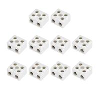 MECCANIXITY 10 bloques de terminales de cerámica de 2 vías, conectores eléctricos de cerámica de porcelana de alta temperatura de 30 A con conductores de cobre para cable eléctrico de 16 AWG-10 AWG