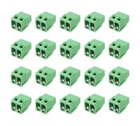 MECCANIXITY 20 conectores de bloque de terminales de tornillo de montaje PCB de 2 pines de 5,08 mm, bloque de terminales de paso de 0,2 pulgadas, conector rápido enchufable 10 A 300 V para cable de 22