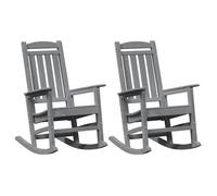 Mecedora 2 Pcs Gris Claro 92 X 70 X 108 Cm Polietileno Vidaxl