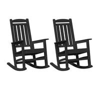 Mecedora 2 Pcs Negro 92 X 70 X 108 Cm Polietileno Vidaxl