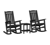 Mecedora 3 Pcs Negro Polietileno Vidaxl