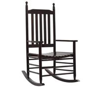 vidaXL Mecedora con asiento curvo de madera de álamo marrón