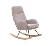 Mecedora con patas de metal tapizadas en lavanda y deslizantes de madera de haya 97 cm