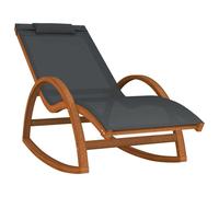 Mecedora de textileno gris y madera maciza de álamo