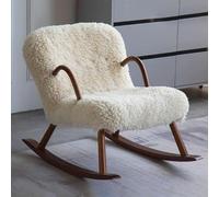 Mecedora para habitación infantil, tapizada con cojín, sillón ergonómico para sala de estar, dormitorio, balcón, marco de madera