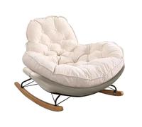 Mecedora tapizada de terciopelo verde menta, con respaldo alto con brazos, silla moderna y acogedora para dormitorio y sala de estar, decoración Slish t