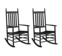 vidaXL Mecedoras con asiento curvo 2 uds madera álamo maciza Negro