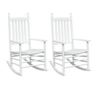 Mecedoras Con Asientos Curvos 2 Pzas Abeto Madera Maciza Blanca Vidaxl