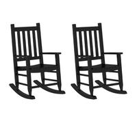 Mecedoras Para Niños 2 Uds Madera Maciza De Álamo Negras Vidaxl