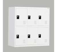 MECOLOR 4,6,9 Puerta de Metal gabinete de Oficina Empleado Uso pequeños armarios Dormitorio Cubos, Sala de Estar y Escuela Suelto, Organizador de Almacenamiento para niños (Blanco completo-N6D)