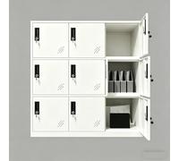 MECOLOR 4,6,9 Puertas de Metal Armario de Oficina empleados Uso pequeños armarios Dormitorio Cubos, Sala de Estar y Escuela Suelto, Organizador de Almacenamiento para niños (Full White,9D)