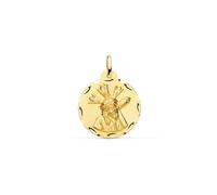 Medalla oro 18k Cristo Gran Poder 22mm. redonda borde tallado