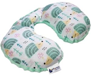 Medi Partners Almohada Cervical Coche Bebe cojin cuello niños cojín viaje - 100% Algodón/Minky Avion Neck Travel Pillow Almohadilla Cervicales Nino (Erizos con menta Minky)