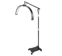 Media luna, lámpara cosmética LED con soporte para teléfono y ruedas, 2 opciones de control ajustables de 3200 K-5600 K, luces de belleza para sala de estar, estudios fotográficos, mesas