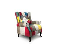 Mediawave Store Poltrona Relax Reclinabile Pacifica Tessuto Patchwork Imbottita con Poggiapiedi