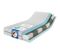 MedicSpring MSS e.K. Núcleo de muelles ensacados 2 en 1, 100 x 200, 2 grados de dureza, diseño ergonómico, producido en Alemania, certificación Oeko-TEX 7 zonas