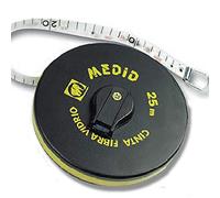 Medid MD/121025GF Cinta métrica de fibra con uña plegable, 25 m