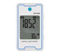Medidor compacto de iluminancia para uso industrial, probador de parpadeo 10Hz-10kHz, medidor de intensidad de luz con monitor de temperatura y humedad, blanco (SK-8100)