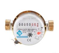 Medidor de agua inteligente DN15 medidor mecánico de agua fría Pantalla digital para uso doméstico Monitor de caudal preciso Accesorio de latón (DN15)