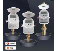 Medidor de agua ultrasónico Zigbee DN15 DN20 DN25 con válvula pantalla LCD cantidad de agua medidor de consumo de flujo IP68 funciona con Tuya 214C(DN25)