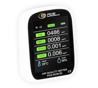 Medidor de Calidad del Aire PCE-RCM 02 / Medición de partículas PM1, PM2,5, PM10 / Medición de CO2, formaldehído, TVOC, Temperatura y Humedad Ambiental/Conxión Wi-Fi/PCE Instruments