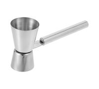 Medidor de Cóctel de Acero Inoxidable Doble Cabezal con Asa | Uso Profesional en Bar, Medición Precisa y Agarre Seguro, Acabado Plata Elegante y Pulido