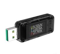 Medidor de corriente de voltaje USB, 8 A 120 W rápido para probador de cargador con análisis de ondulación para QC2.0/QC3.0, monitor de datos en tiempo real para calidad de fuente de alimentación