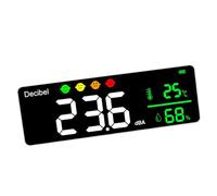 Medidor de decibelios con pantalla LCD grande, monitor digital de ruido, termo higrómetro para fábricas, escuelas, diseño de instalación en pared, monitor de temperatura y humedad