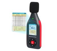 Medidor de decibelios, registrador de datos, decibelios de sonido digital, medidor de nivel de ruido con 43.000 conjuntos de datos y exportación, sonómetro recargable con frecuencia A/C y salida CC