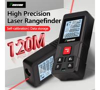 Medidor de Distancia Láser de 120m, Herramienta de Medición Láser Digital con Precisión de 3 mm, Medición de Área, Volumen y Distancia, Portátil