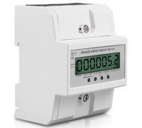 Medidor de electricidad trifásico, medidor trifásico de 100 A, medidor de electricidad calibrado con pantalla LCD, medidor de electricidad digital 50/60 Hz, montaje en riel DIN, (trifásico, 4 cables)