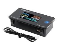 Medidor de energía digital CA 50-300 V 0-20/100 A, voltímetro, amperímetro, voltaje, vatímetro, kWh, medidor de temperatura con función de reinicio(20A Built-in)