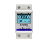 Medidor de energía Digital LCD monofásico carril Din, contador consumo corriente voltaje, vatímetro eléctrico 220V