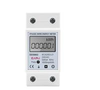 Medidor de energía digital monofásico LCD, restablecimiento a cero, voltaje kWh, corriente, consumo de energía, contador, vatímetro eléctrico, riel DIN de 220 V