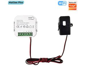 Medidor de Energía Digital WiFi Inteligente de 80A con Sensor de Pinza CT, Aplicación de Monitoreo de Consumo de Energía en Tiempo Real, AC100-240V, Compatible con Tuya