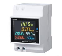 Medidor de energía inteligente monofásico con control de aplicación WiFi, montaje en riel DIN, pantalla LCD para monitoreo de potencia de corriente de voltaje, blanco (A)