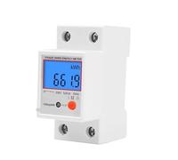 Medidor de energía monofásico, 230 V DDS6619 Vatímetro digital Din Rail kwh Medidor de potencia Voltímetro Amperímetro con función de reinicio(Transparent Shell)