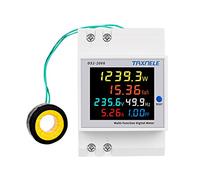 Medidor de energía monofásico Din Rail AC Monitor 6 en 1 Multímetro AC 40-300 V 100 A Voltaje Corriente Voltímetro Amperímetro Watt Kwh Frecuencia Power Meter 110 V 230 V (Built-in CT) (External CT)