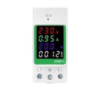 Medidor de energía y potencia digital de electricidad de riel DIN Vatímetro de vatios y kWh VOLTIOS AMPERIOS Amperímetro de frecuencia Voltímetro CA 110 V 220 V 100 A